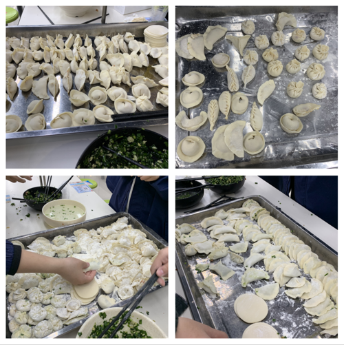 6同学们包出形状各异的饺子