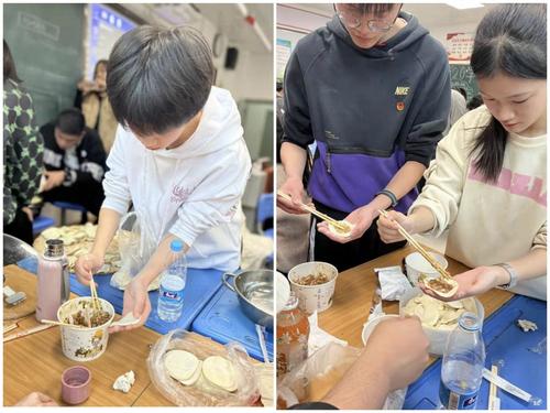 同学们分工协作包饺子 (2)