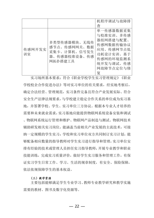 郑州市信息技术学校-物联网技术应用人培方案修订（新修订）_22